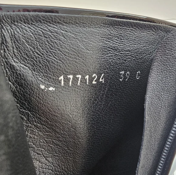 Gucci Black Patent Leather Buckle Combat Boots Size 39 With Anti Slip Sole - Picture 12 of 13